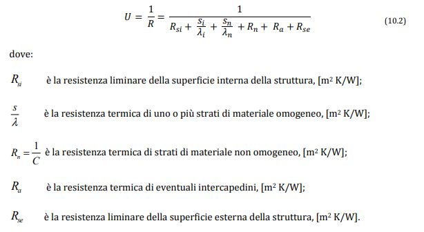 calcolo trasmittanza