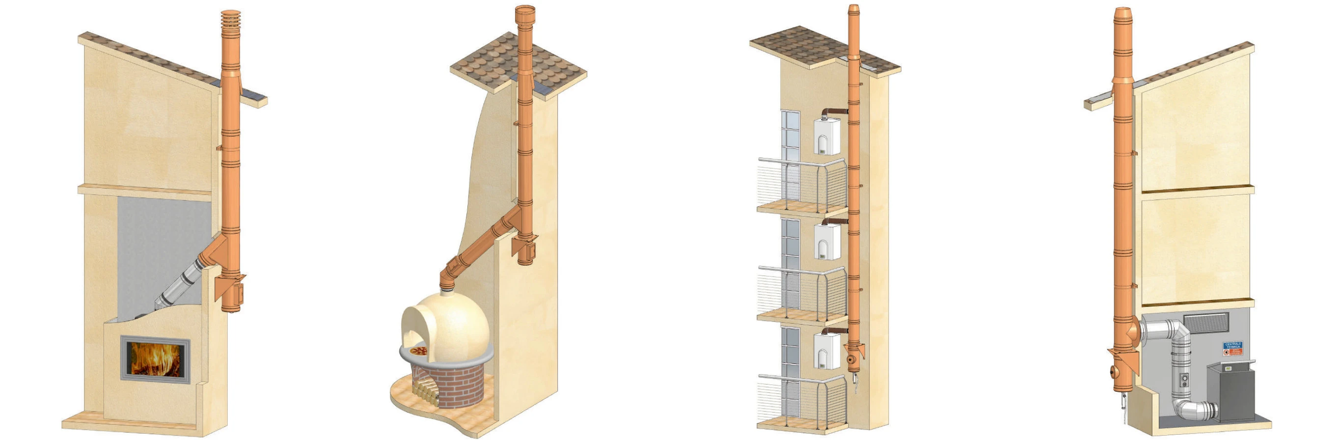 camino canna fumaria condotto