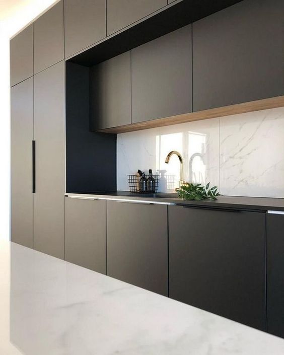 cucina minimal nera