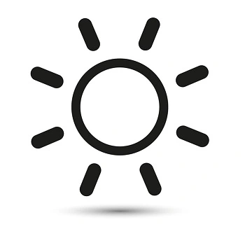 simbolo sole aria calda condizionatore